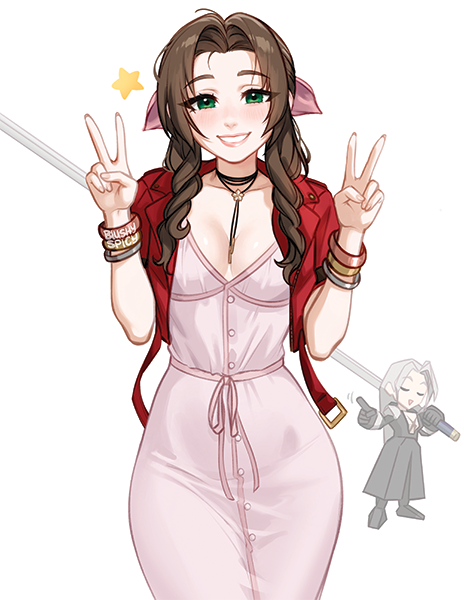 [BUNDLE] Aerith Peace Print & 1 [MEDIUM] Same Sticker
