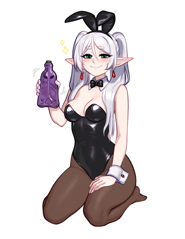 NEW!!! [BUNDLE] Frieren Smug Bunny Variant Print & 1 [MEDIUM] Same Sticker