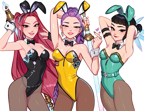 NEW!!! [BUNDLE] HUNTR/X Comp Bunny Variant Print & 3 [MEDIUM] Same Stickers