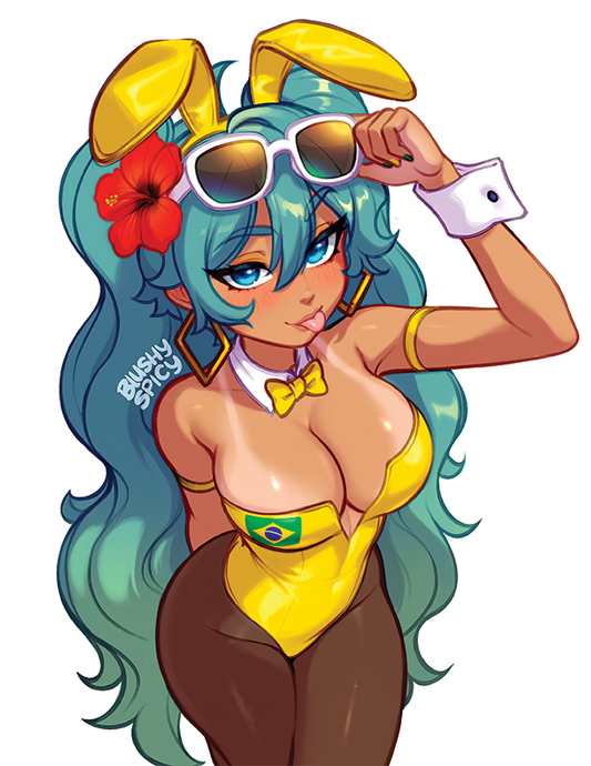 NEW!!! [BUNDLE] Brazilian Miku Blep Bunny Variant Print & 1 [MEDIUM] Same Sticker