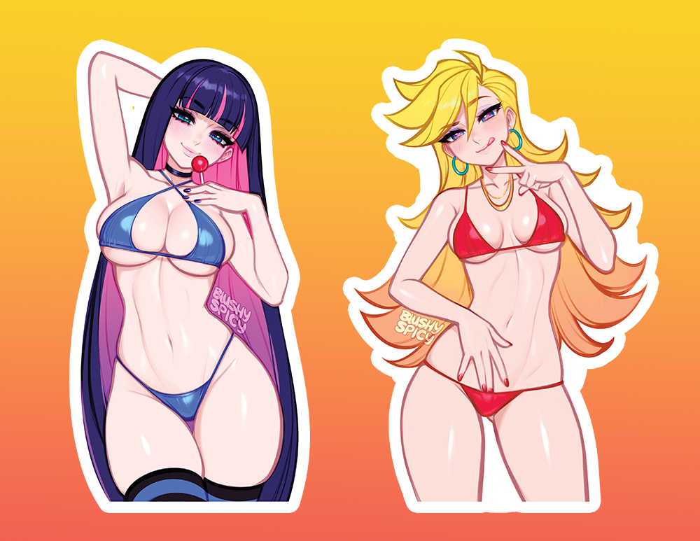 NEW!!! [STICKER BUNDLE] 2 [LARGE] Panty & Stocking Bikini