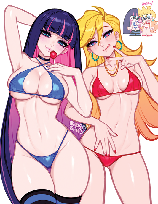 NEW!!! [BUNDLE] Panty & Stocking Bikini Print & 2 [MEDIUM] Same Stickers