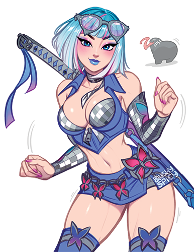 [BUNDLE] Psylocke Pulse Groove Print & 1 [MEDIUM] Same Sticker