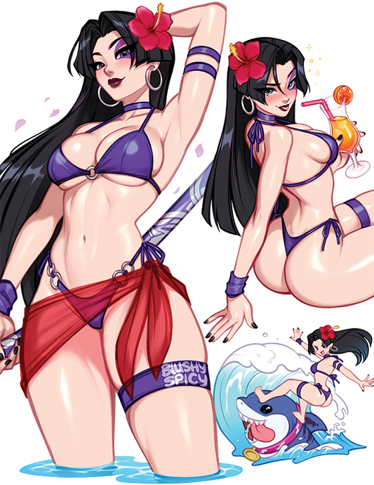 [BUNDLE] Psylocke Vengeance Bikini Print & 2 [MEDIUM] Same Stickers
