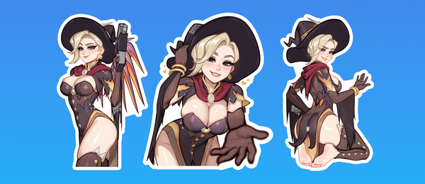 [STICKER BUNDLE] 3 [LARGE] Witch Mercy Comp Stickers