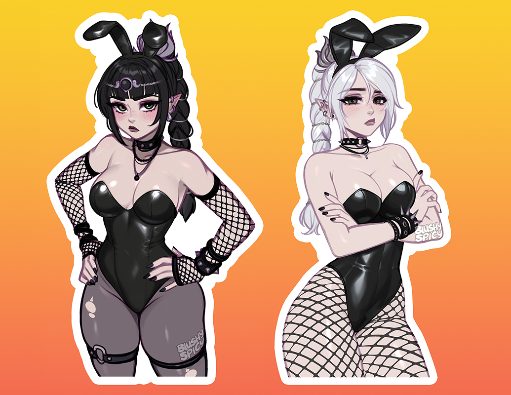 NEW!!! {MAGNET BUNDLE} 2 [MEDIUM] Shadowheart Goth Bunnies