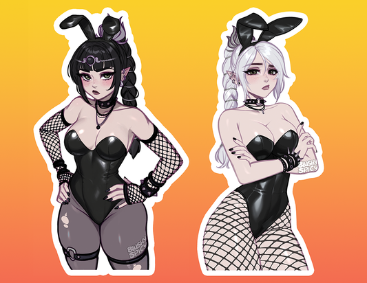 NEW!!! {MAGNET BUNDLE} 2 [BIG] Shadowheart Goth Bunnies